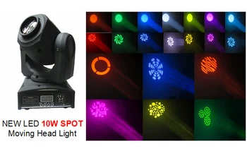 

E- With fly case Professional Mini cheap spot led moving head light 10w spot light for DJ wedding stage event equipment
