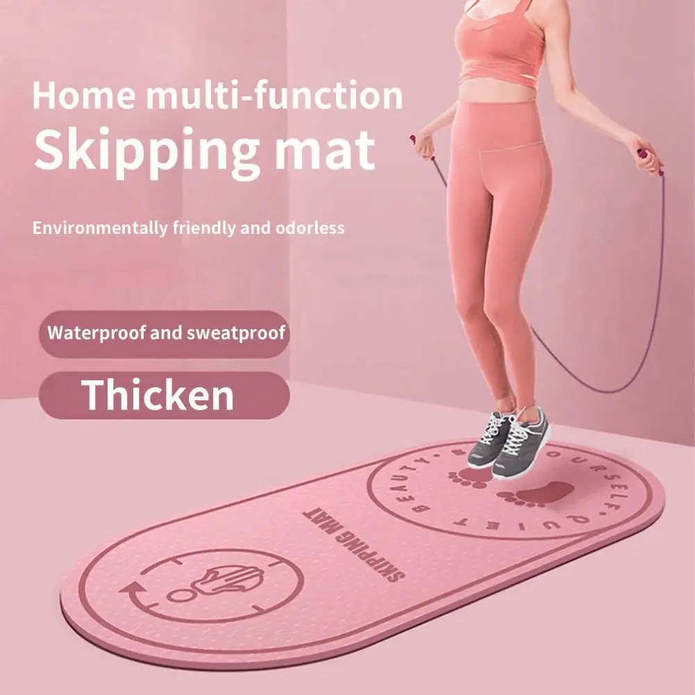 Jump Rope Mat Exercise Cushioning Mute Yoga Mat Waterproof Skipping Mat