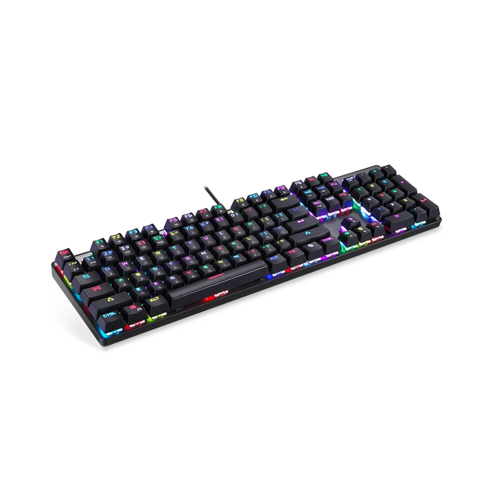 MOTOSPEED CK104 Механическая игровая клавиатура Проводная USB цветная светодиодный игровая клавиатура с подсветкой с 104 клавишами для геймера