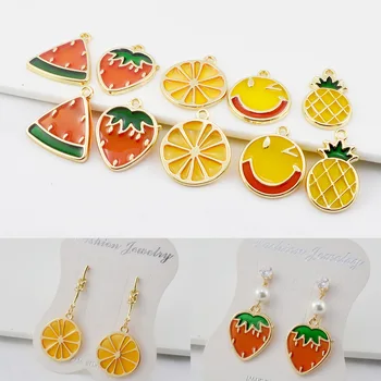 

Fresh Epoxy Fruit Strawberry Watermelon Alloy Pendant DIY Ornament Earrings Accessories Hair Band Hair Accessories Material