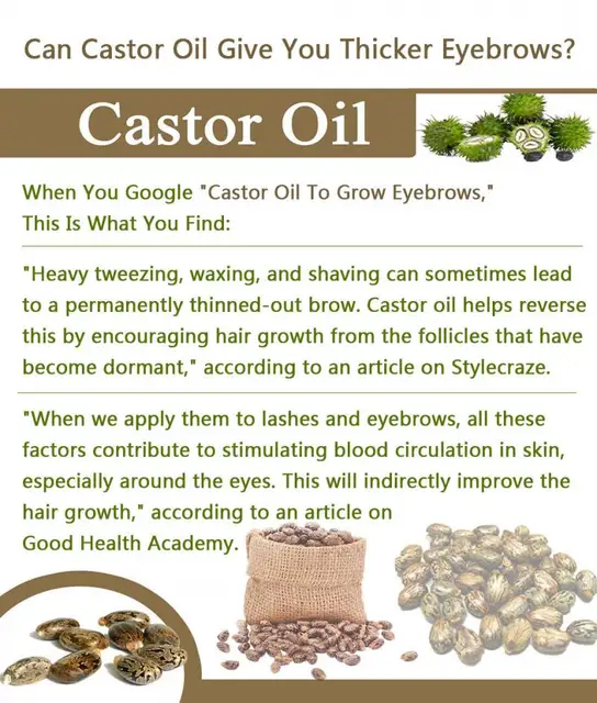 Eyebrow Eyelash Growth Liquid Castor Seed Oil Silky Texture Gentle Touch Nourishing Slender Natural Essential Oil