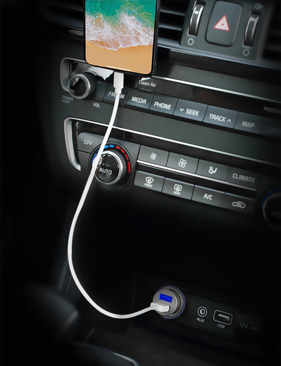 Benks автомобильное зарядное устройство с двумя usb-портами Быстрая зарядка интеллектуальная зарядка с светодиодный светильник Vans быстрое зарядное устройство 4.8A для iphone Android