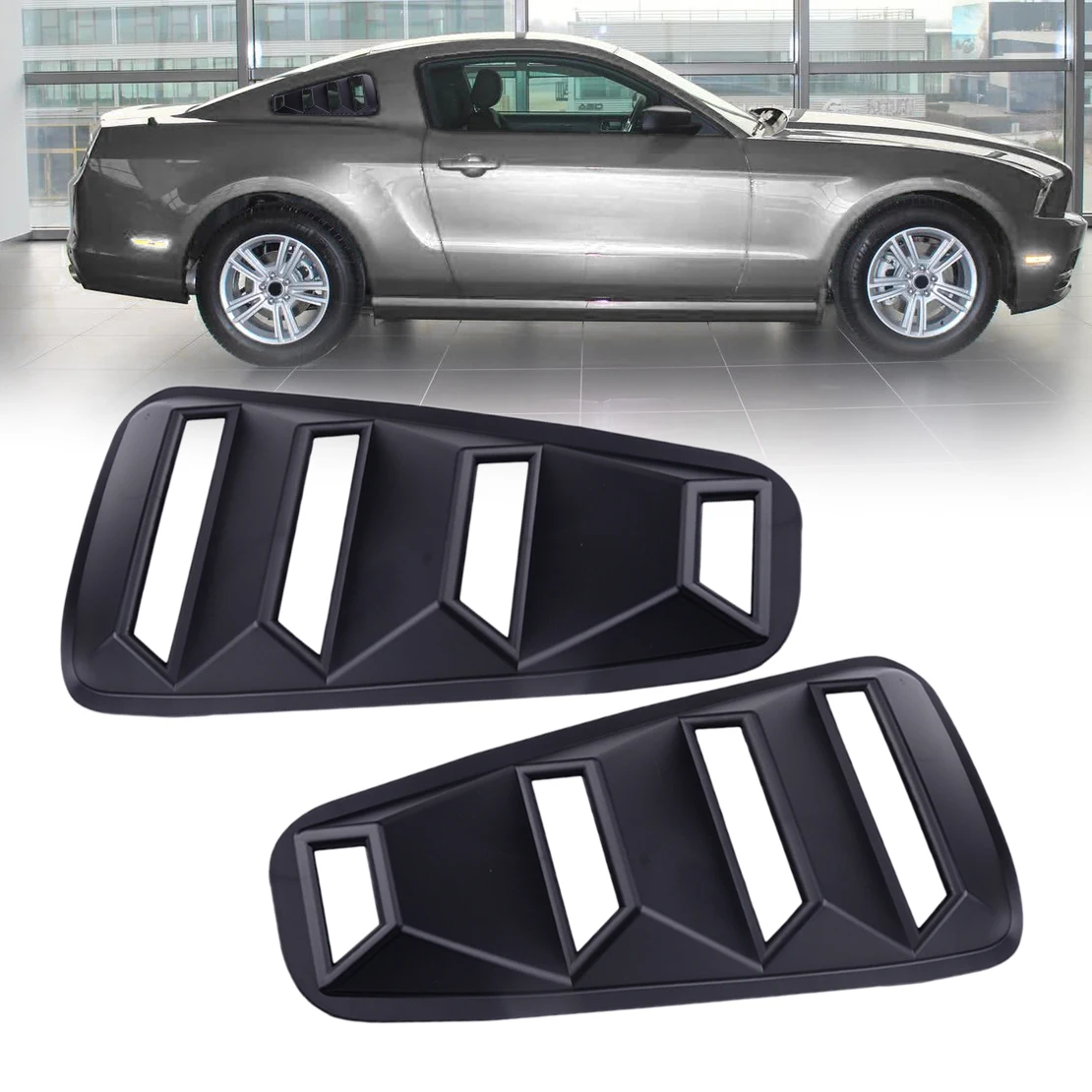 Exterior Accessories Window Louvers 1 Pair 1/4 Quarter Side Window