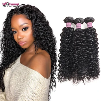 

Funmi Curly Human Hair Bundles Brazilian Hair Weave Bundles Curly Hair Bundles 100% Human Hair Bundles for Black Women Non-Remy