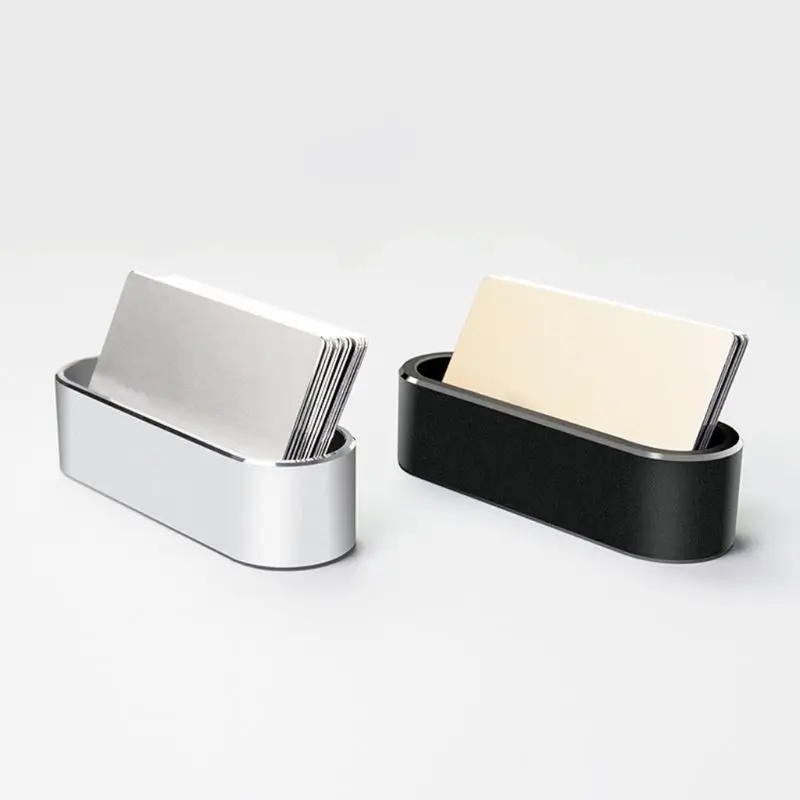 

Metal Business Name Card Holder Aluminum Display Stand Rack Desktop Organizer