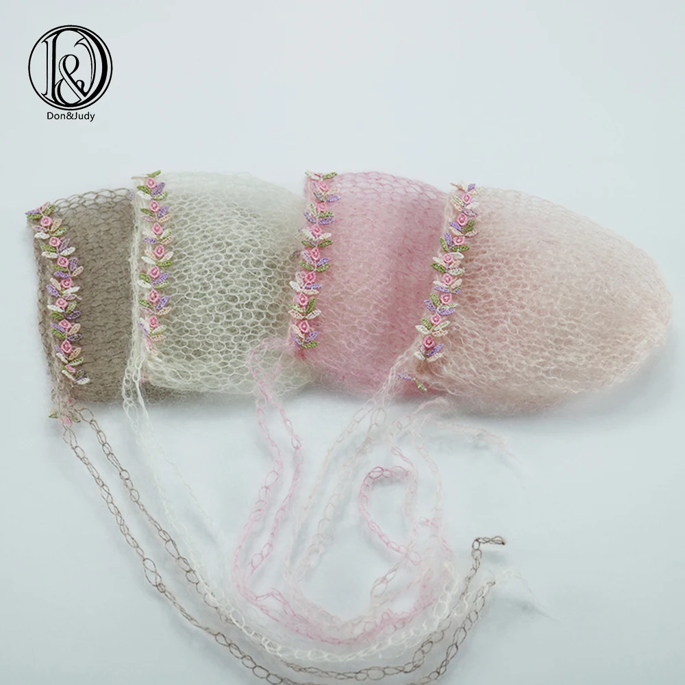 Don&ampJudy Crochet Mohair Baby Hat Cute Cap Infant Photography Newborn Photo Props Fotografia Shoot Accessories | Детская одежда и