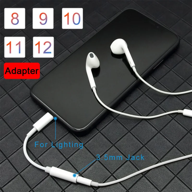 Адаптер для наушников IOS Syetem для iPhone 7 8 X AUX аудио адаптер для Lightning до 3,5 мм Адаптеры кабель для подключения наушников