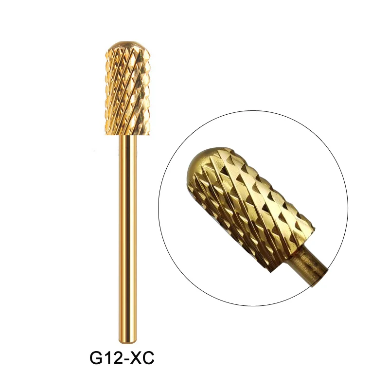 Golden-G12-XC 20 типов вольфрамовых карбидных сверл для ногтей, фрезы, фрезы для маникюра, фрезы для ногтей, электрические пилки для ногтей - Цвет: Golden-G12-XC