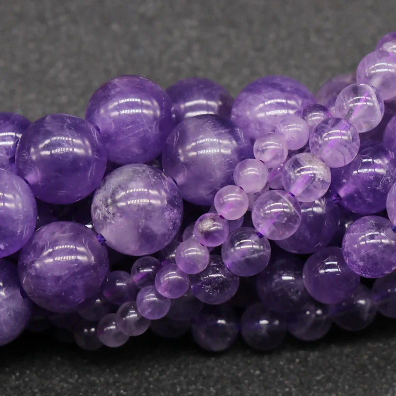 Natural Stone Amethyst Loose Beads For Diy Earrings Necklace Beaded Bacelet Jewelry Accessories