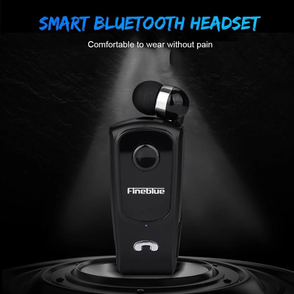 HD Call Noise Reduction Wireless Retractable Portable Bluetooth Headset Calls Remind Vibration Wear Clip Sports Running Earphone