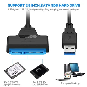 Image 5 - USB 3,0 SATA 3 Kabel Sata zu USB 3,0 Adapter Bis zu 6 Gbps Unterstützung 2,5 Zoll Externe HDD SSD festplatte 22 Pin Sata III Kabel