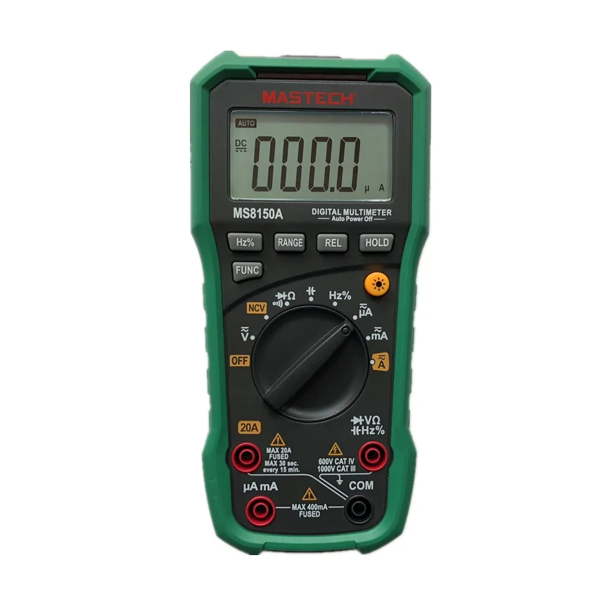 Mastech MS8150A Профессиональный цифровой мультиметр для электрика Multimetro Autorange AC/DC V/A Res cap Fre измеритель рабочего цикла