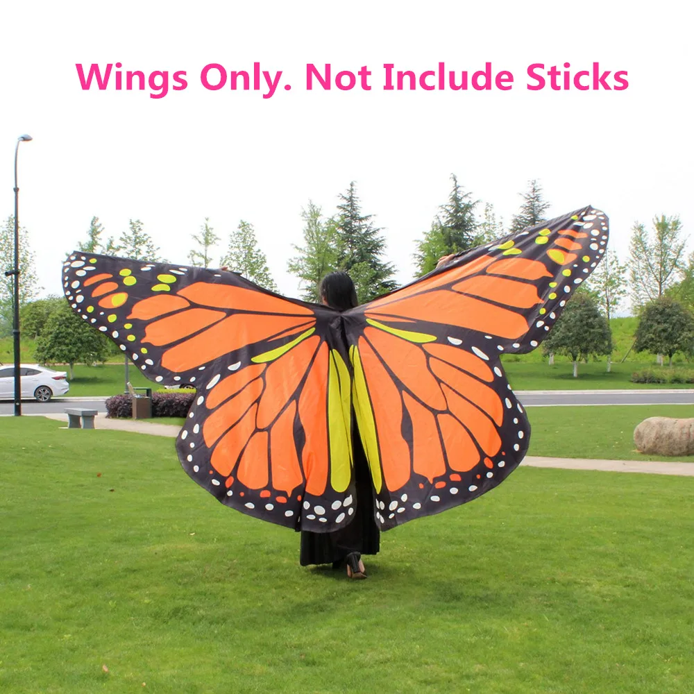 Wings Only Крылья для танца живота крылья бабочки палочки сумка Детский костюм для танца живота детский Женский взрослый танец живота красочные крылья - Цвет: Wings Only