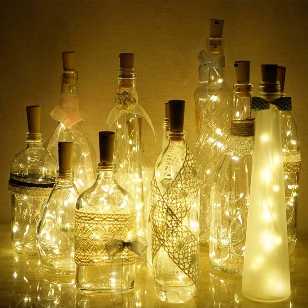 5/10 Pack 2M Cork Lights for Wine Bottle Wine Cork Copper Wire String