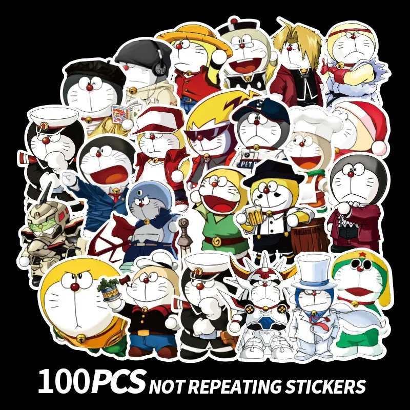 Doraemon домашнего декора 100 kawaii милые мини-наклейка из ПВХ в стиле «граффити» стикеры чемодан багажа Гитары автомобиля стикер из водонепроницаемого материала