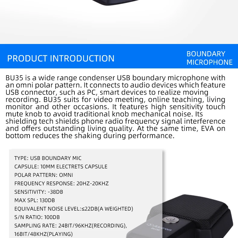Alctron BU35 цифровой USB микрофон, используемый для Конференции, записи и т. д