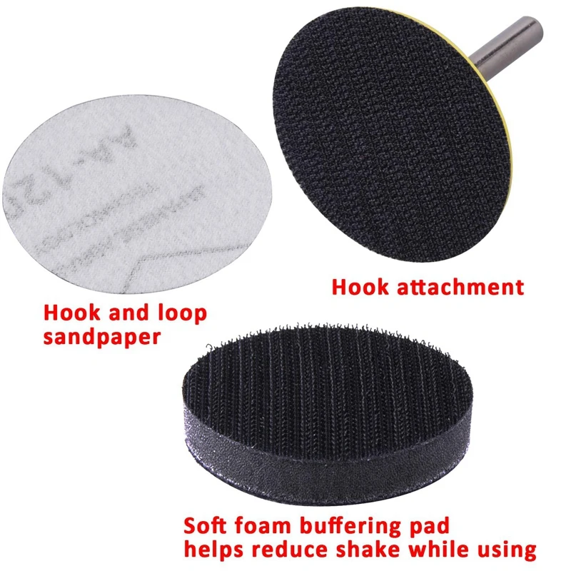 200Pcs 50mm 2 Inch Sander Disc Sanding Discs 80-3000 Grit Paper 1Inch Abrasive Polish Pad Plate 1/4 Inch Shank for Rotary sanding discs sanding pads