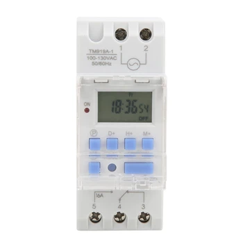 

100-130V AC 16A Weekly 12/24hrs Timer Switch LCD On Off Control Programmable Time Relay LCD Digital Display