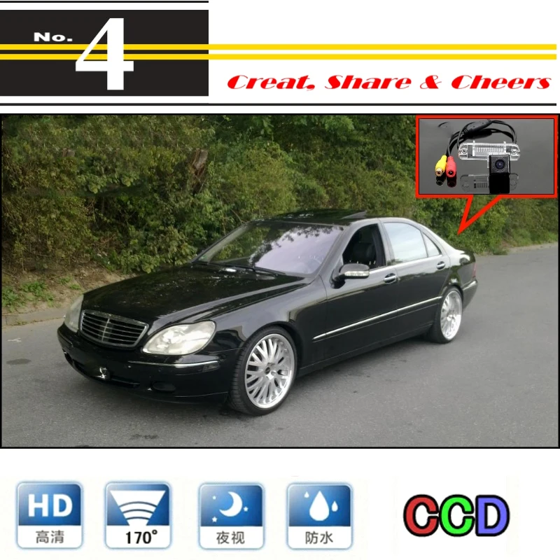 Car Camera For Mercedes Benz S MB W220 S280 S320 S400 S350 S430 S500 S600 S55 S63 S65 Rear View Back Up Camera  CCD + RCA (3)