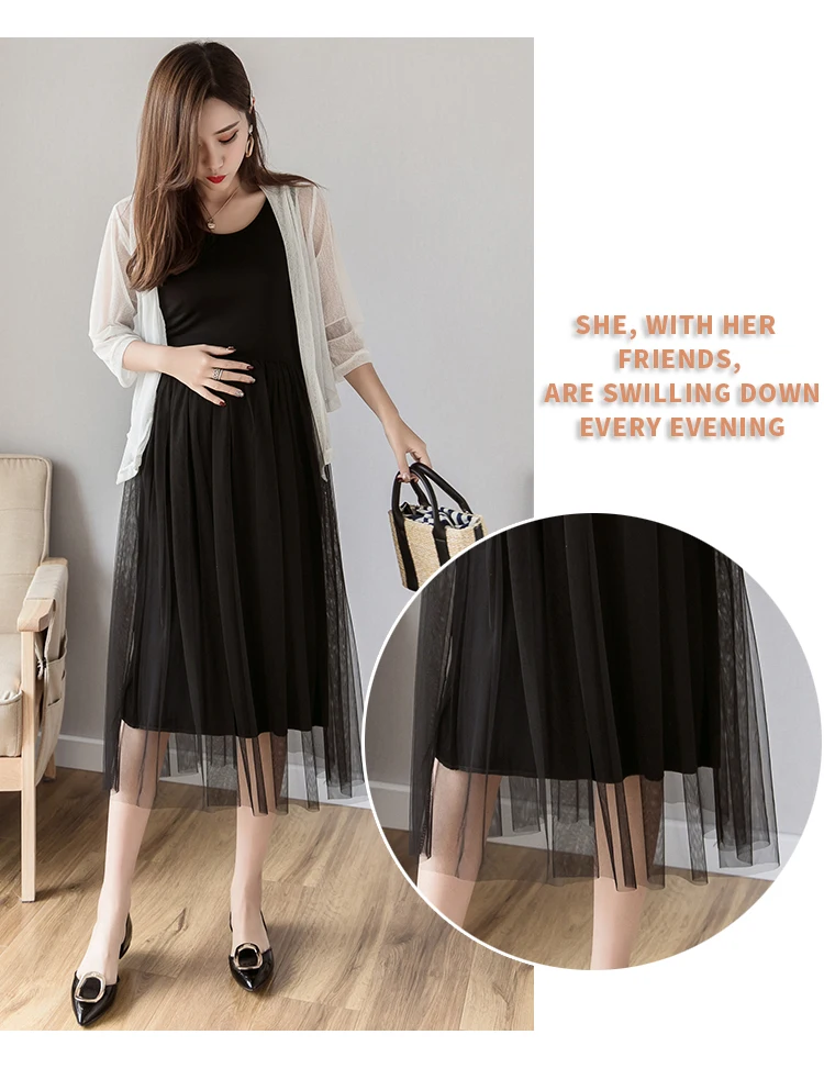 Maternity Clothes Spring And Summer New Style Modal Mock Two-Piece Gauze Pregnant Women Vest Skirt Base Long Skirts