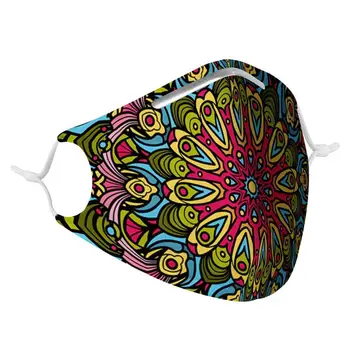 

4 pieces of filter pattern dust masks Fashionable washable and reusable masks Non-disposable masks