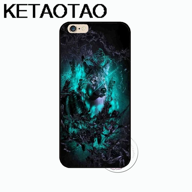 KETAOTAO Модный Милый Волк для iPhone 4 SE 5C 5S 6S 7 8 Plus X XR XS MAX для samsung черный мягкий чехол для телефона резиновый силиконовый - Цвет: Армейский зеленый