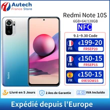 NFC Global Version Xiaomi Redmi Note 10 S 10S 6GB 64GB 128GB ROM 64MP Quad Camera Smartphone 33W Charging 6.43" AMOLED Display
