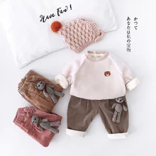 Осенне-зимние модели, вельветовые повседневные штаны теплые штаны детские штаны