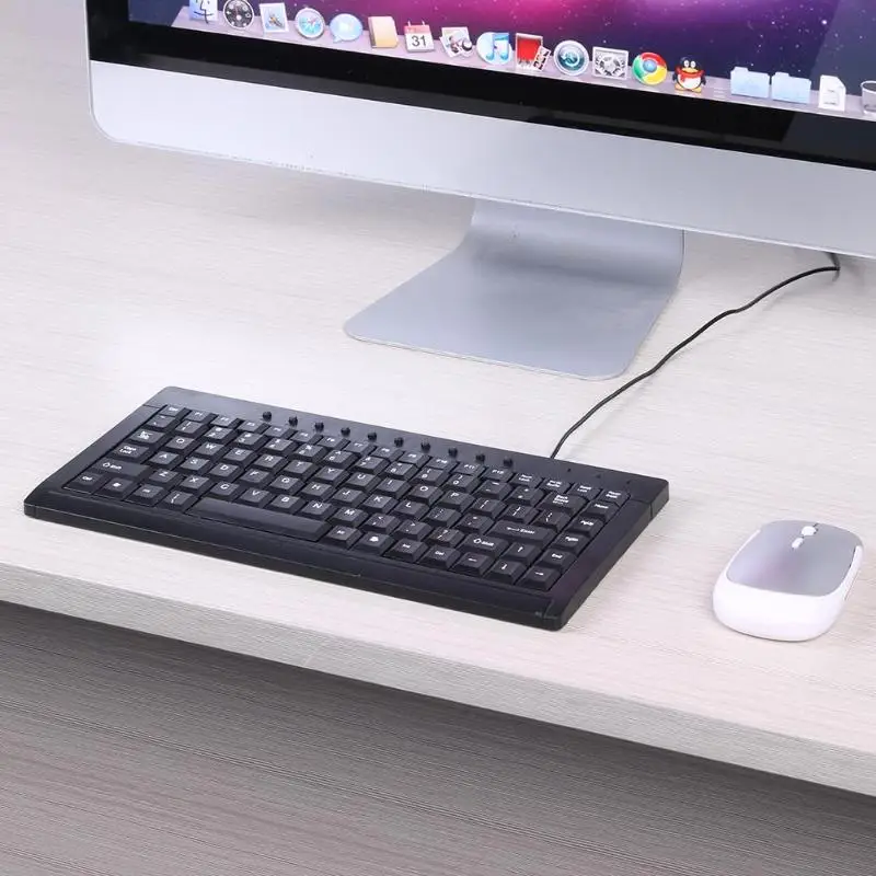 VODOOL клавиатура умелое производство L-100 проводная USB Мини тонкая Бесшумная Клавиатура для ПК компьютер ноутбук