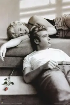 

MarilynMonroe James Dean Lounging Art print Silk poster Home Wall Decor
