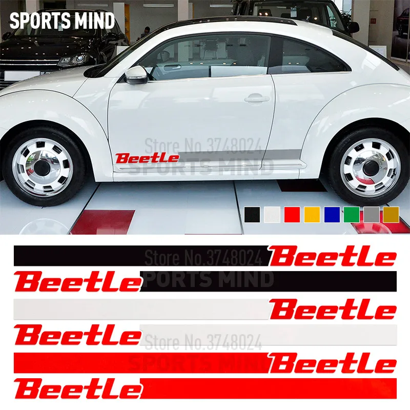 5 пар виниловая наклейка на автомобиль для Volkswagen Beetle R-line TSI новые аксессуары Beetle дверные Боковые Полосатые наклейки автомобили