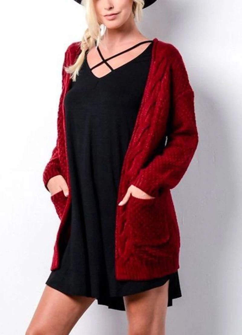 Большой размер, вязаный женский кардиган, весна-осень, длинная куртка, женский свитер,, черное повседневное пальто, женский кардиган, mujer LD1150