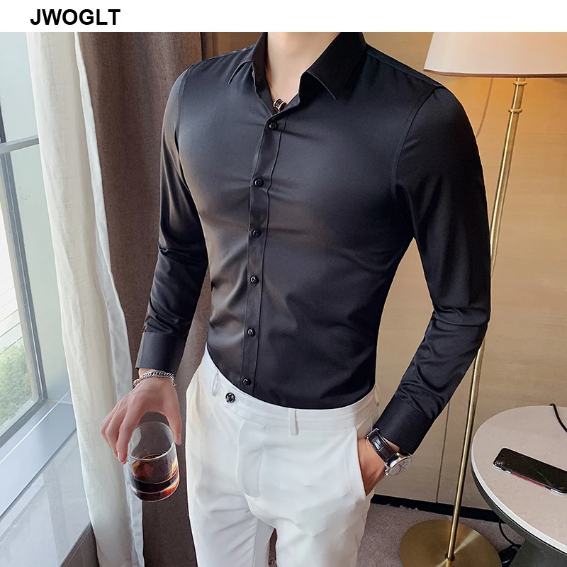 Mens Shirt Korea Styles Long Sleeve 