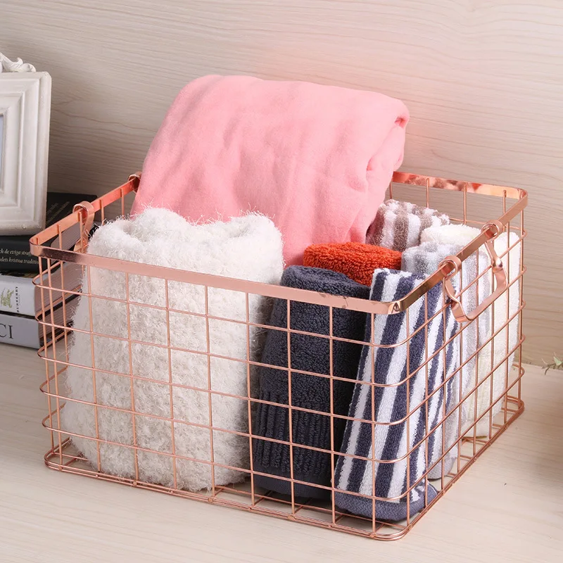 

Nordic Wrought Iron Clothing Storage Baskets Simple Grocery Storage Basket Multi-function Home Dirty Clothes Storage Basket