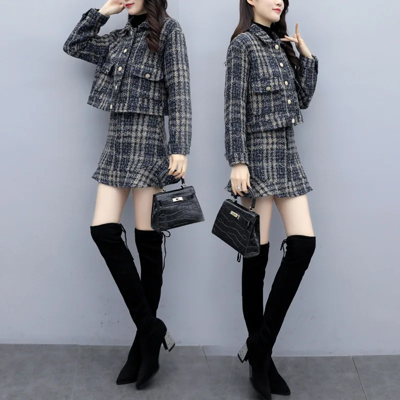 

2019 Autumn And Winter New Style Large Size Dress Large GIRL'S Fashion Comfortable Graceful Pattern Slimming Dress Outfit Two-Pi