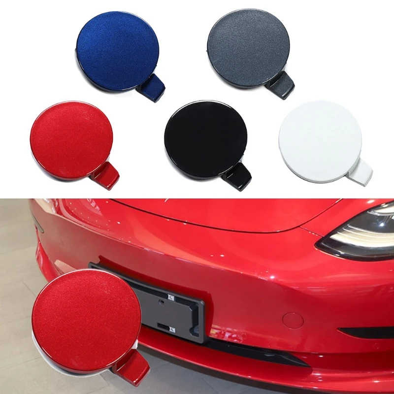 For Tesla Model 3 Y Bumper Tow Hook Cover Cap Black Plastic Accessories 3XUB