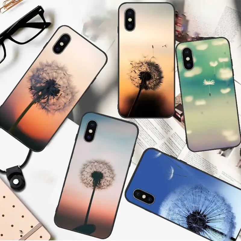 

flower Dandelion Ink Drawing Phone Case for iPhone 11 12 pro XS MAX 8 7 6 6S Plus X 5S SE 2020 XR coque cover funda