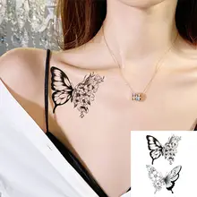 New Butterfly Tiger Feather Easy To Use Men Women Tattoo Sticker Waterproof Product Fake Tattoos Temporary Effect