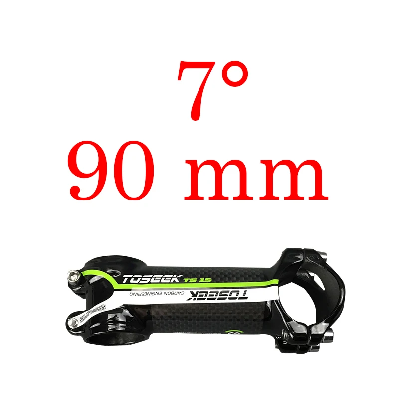 Green 90mm Toseek велосипед стержень супер светильник 102 г! Угол 7 длина 70 мм-110 мм Высококачественный углеродный алюминиевый стержень красный синий зеленый желтый Глянец - Цвет: Green 90mm