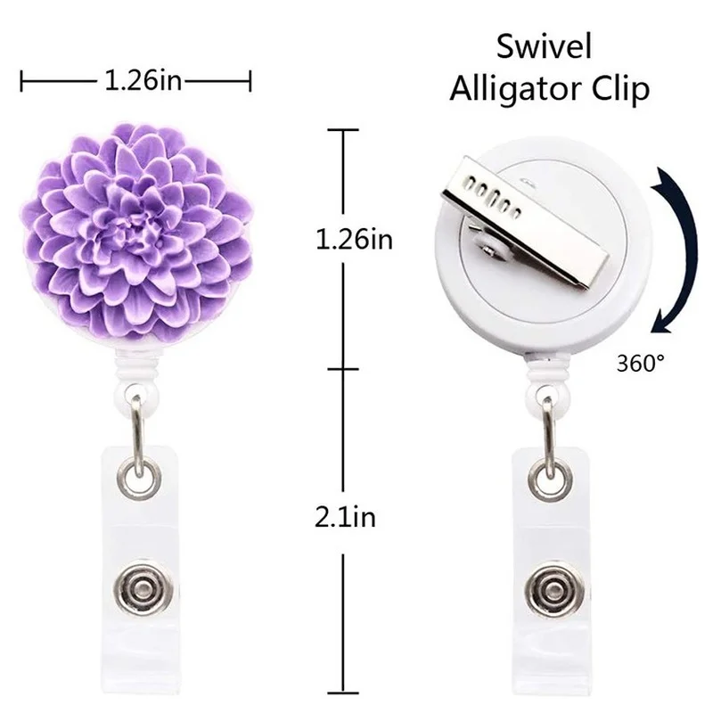 Rose Gold Belt Key Ring Metal Retractable Pull Badge Reel ID Lanyard Name  Tag Card Badge Holder Reels Recoil Chain Clips