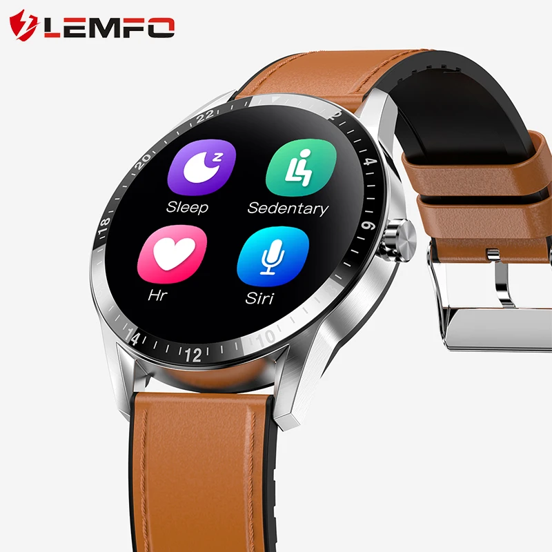Мужские умные часы LEMFO с Bluetooth и функцией звонков полностью сенсорные Круглый