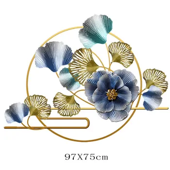 

Creative ideas of hanging ornaments on TV background wall in Ginkgo biloba wall decoration in model room of Iron Art Hotel