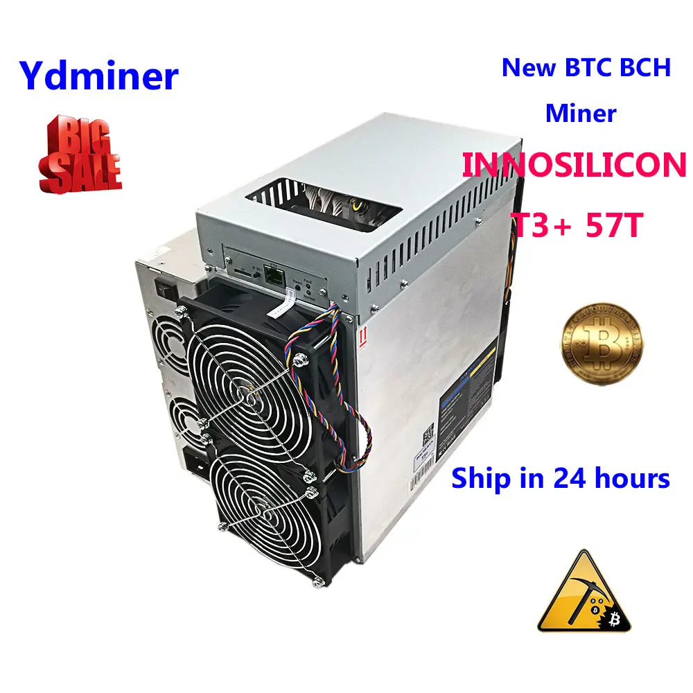 INNOSILICON T3+ 57T asic miner sha 256 3300вт новый асик майнер btc bch майнинг ферма лучше чем whatsminer m20s