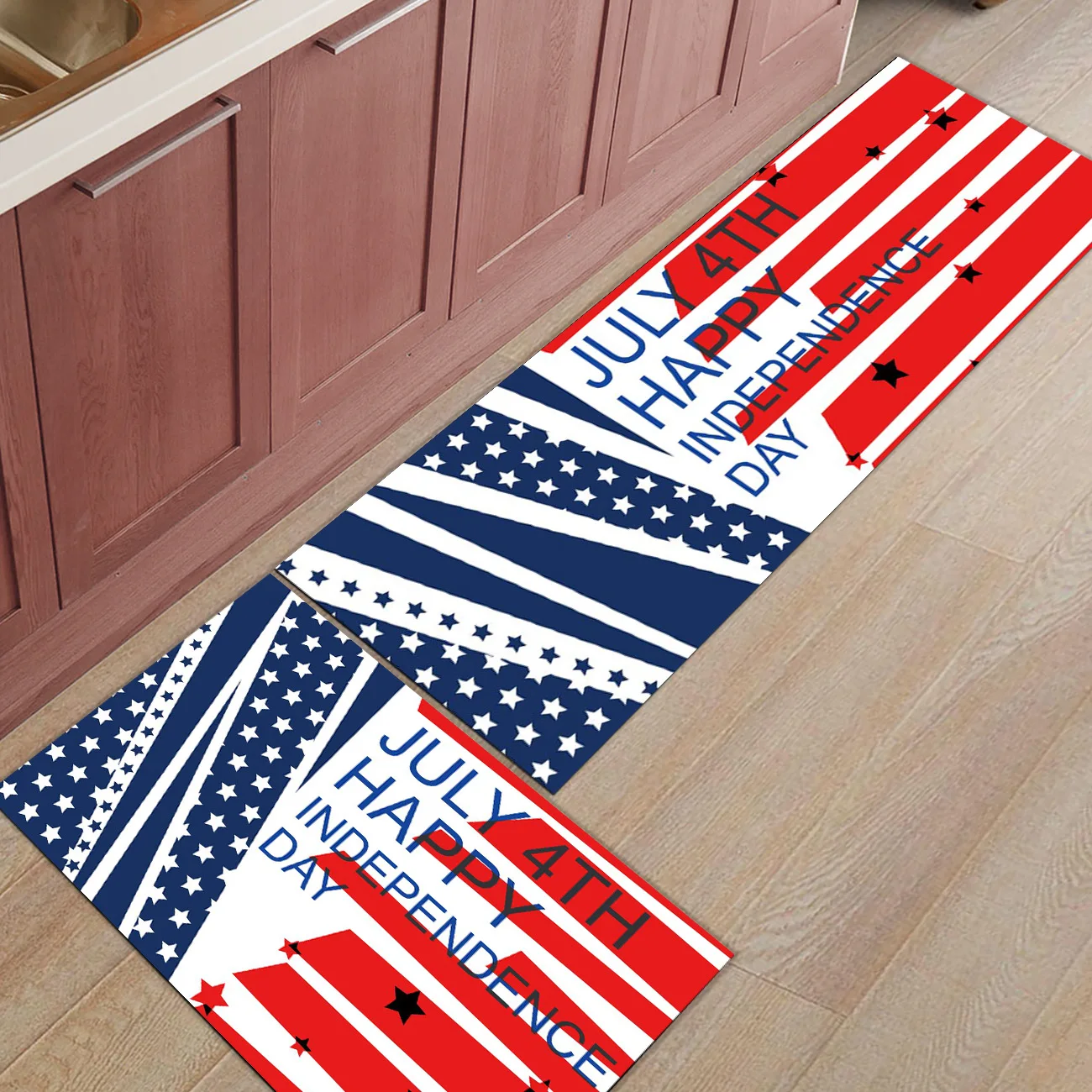 Американский флаг шаблон 2 шт. коврик для кухни дверные коврики для входного Пути Грязи мусора Траппер для ванной душ ванна воды абсорбент