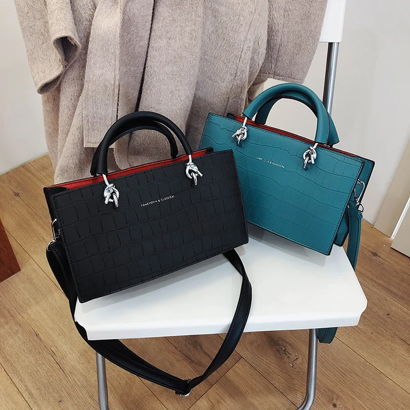 

New Arrival Crocodile Pattern Textured Bag Women's 2020 New Style Fashion Korean-style Versatile Shoulder Fashion Hand Square Sl