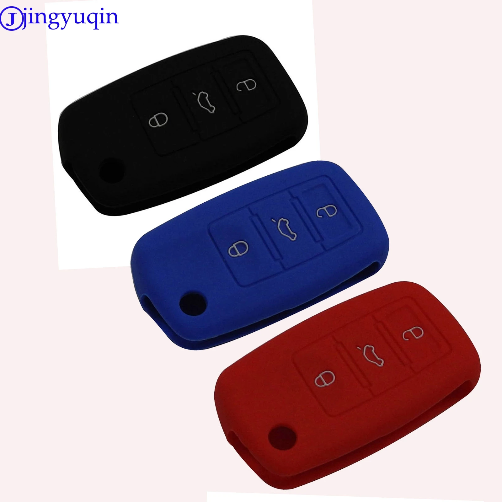 Jingyuqin 3 BTN силиконовый чехол для ключей от машины Обложка VW Golf 4 5 6 7 бора Jetta Polo MK4 MK6