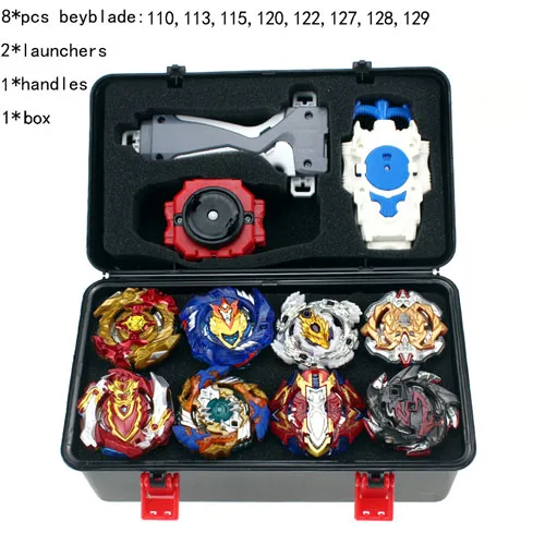 Beyblade Burst Bey Blade игрушка из металла Funsion Bayblade набор коробка для хранения с ручкой пусковая установка игрушки арена для Childr - Цвет: 8pcs launcher box