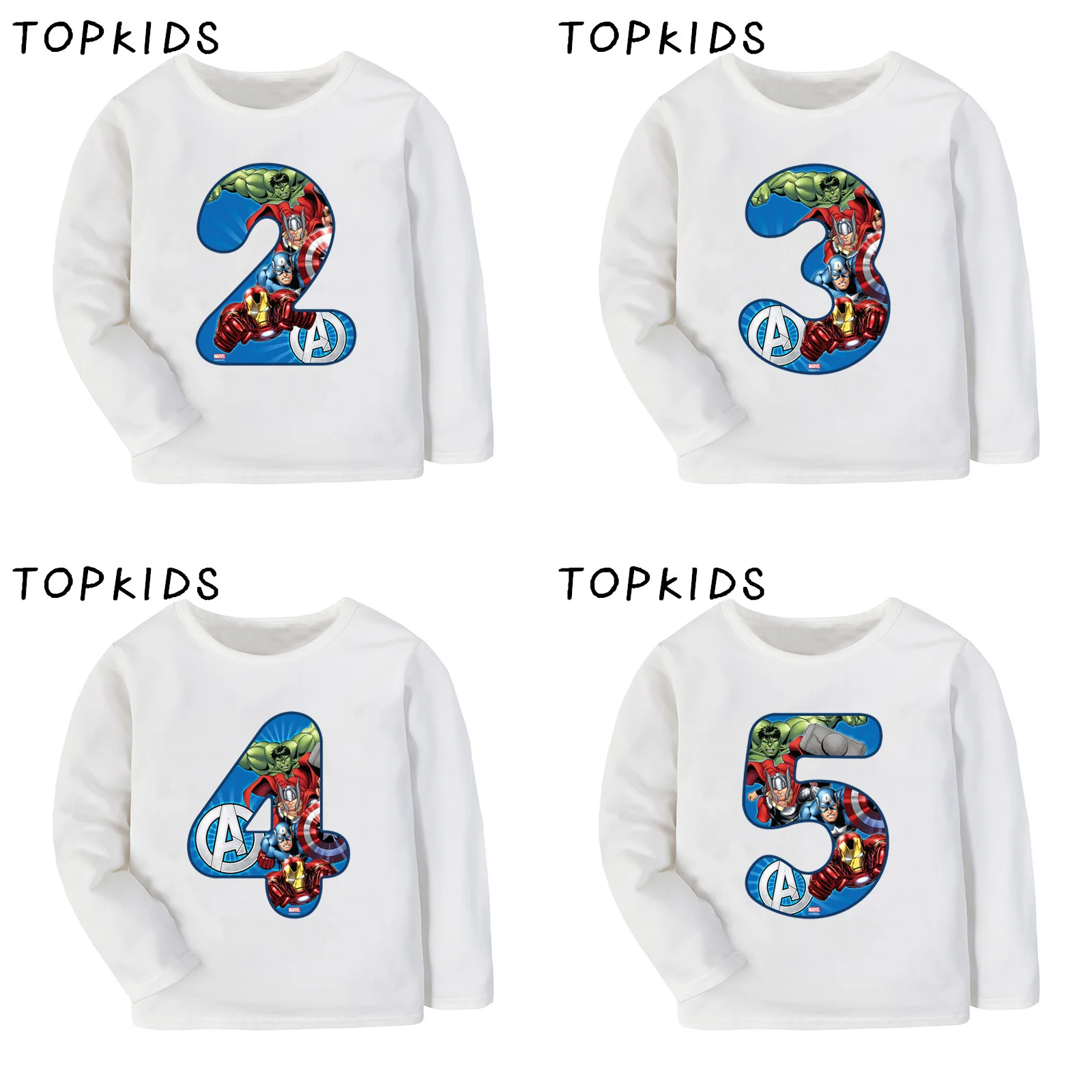 Футболка с принтом мстители для мальчиков и девочек на день рождения номером 1 9