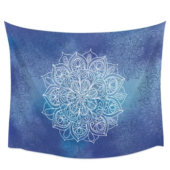 

Blue Mandala Wall Hanging Wall Decor Wall Decor Coverlet Wall Art Curtain Blanket Scarf Table Cloth Breathable Yoga Mat Watching