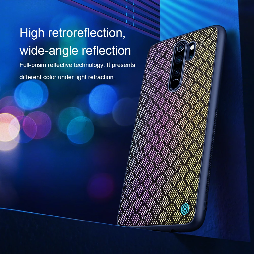 NILLKIN Twinkle чехол для Xiaomi Redmi Note 8 Pro чехол для телефона тканая полиэфирная сетка светоотражающий PC задняя крышка чехол+ ТПУ Рамка